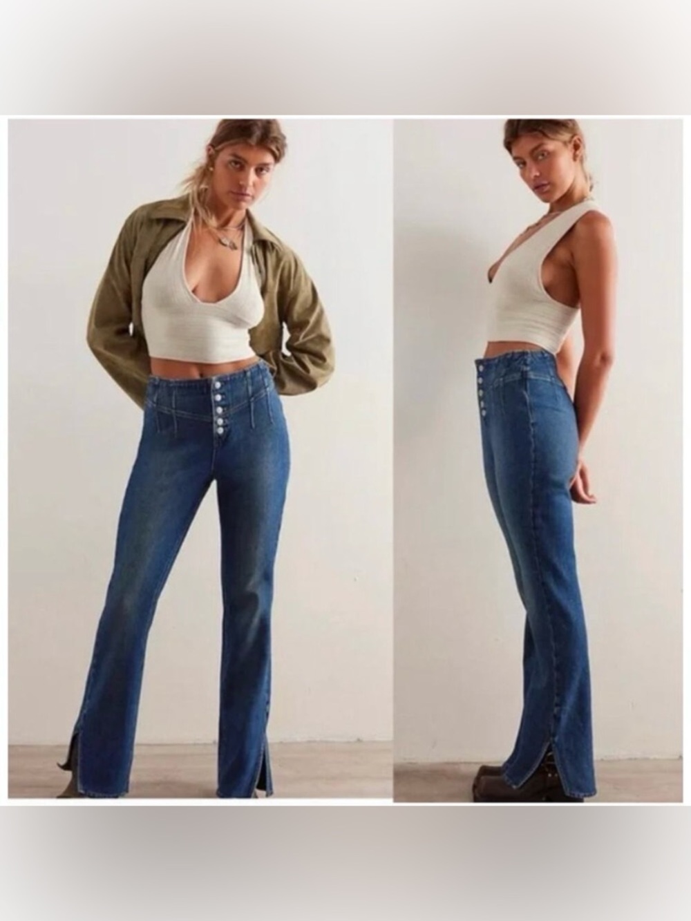 Free People We The Free CRVY Nix Corset Jeans – Button Fly Size 29